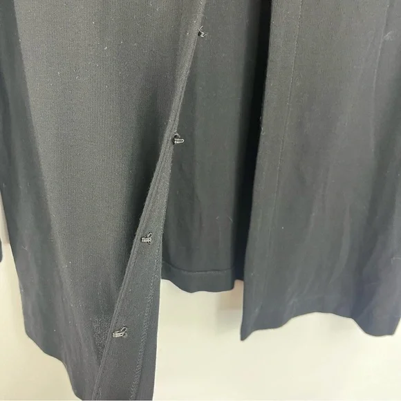 Eileen Fisher Size Small Black 3/4 Sleeve Hook Button Closure Cardigan BLSB - Picture 5 of 6